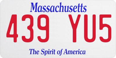 MA license plate 439YU5