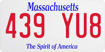 MA license plate 439YU8
