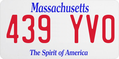 MA license plate 439YV0