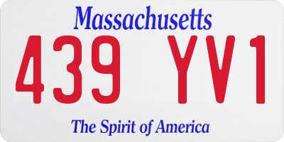 MA license plate 439YV1