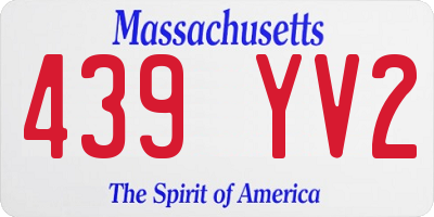 MA license plate 439YV2
