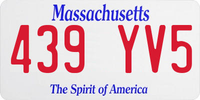 MA license plate 439YV5