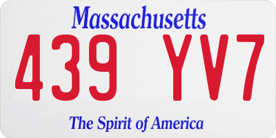 MA license plate 439YV7