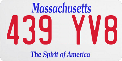 MA license plate 439YV8