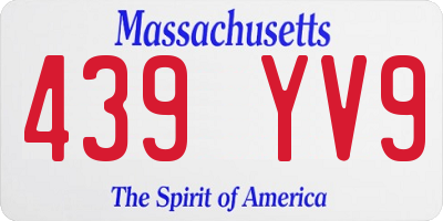 MA license plate 439YV9