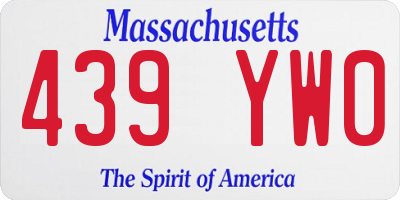 MA license plate 439YW0