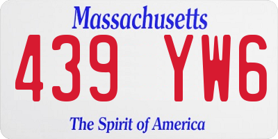 MA license plate 439YW6