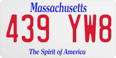 MA license plate 439YW8