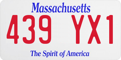 MA license plate 439YX1