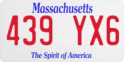 MA license plate 439YX6