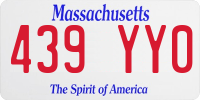 MA license plate 439YY0