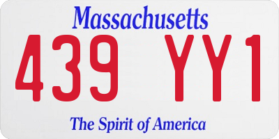 MA license plate 439YY1