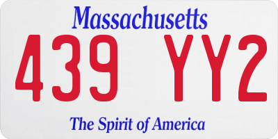 MA license plate 439YY2