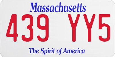 MA license plate 439YY5
