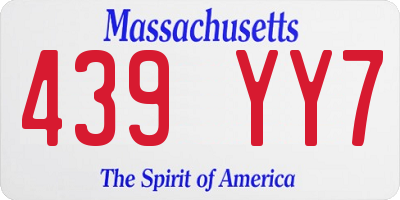 MA license plate 439YY7