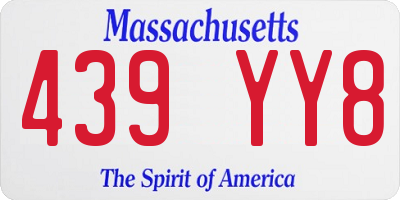 MA license plate 439YY8