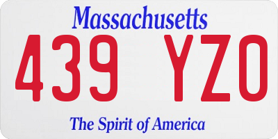 MA license plate 439YZ0