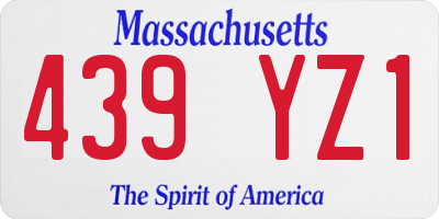 MA license plate 439YZ1
