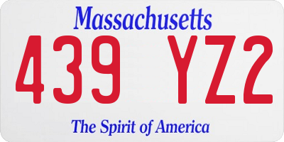 MA license plate 439YZ2