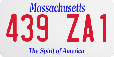 MA license plate 439ZA1