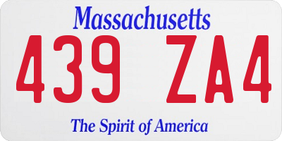 MA license plate 439ZA4