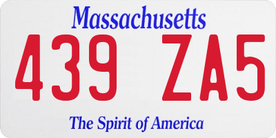 MA license plate 439ZA5