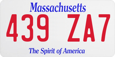 MA license plate 439ZA7