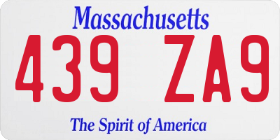 MA license plate 439ZA9