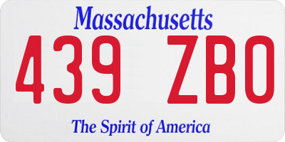 MA license plate 439ZB0