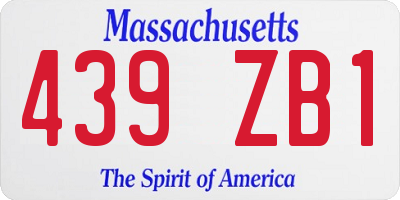 MA license plate 439ZB1