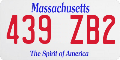 MA license plate 439ZB2