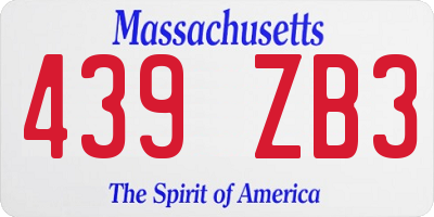 MA license plate 439ZB3