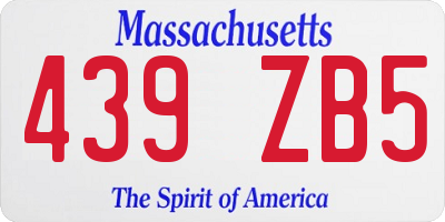 MA license plate 439ZB5