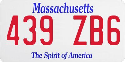 MA license plate 439ZB6