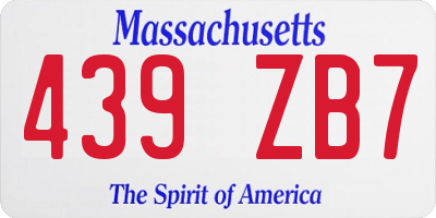 MA license plate 439ZB7