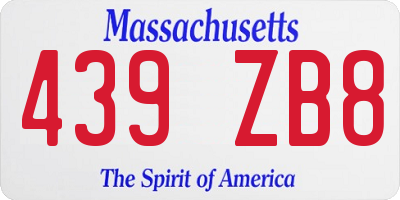 MA license plate 439ZB8