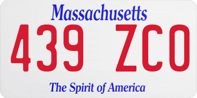 MA license plate 439ZC0