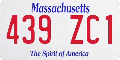 MA license plate 439ZC1