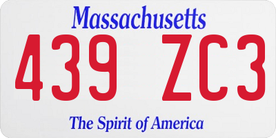 MA license plate 439ZC3