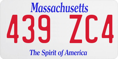 MA license plate 439ZC4