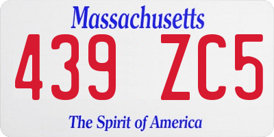 MA license plate 439ZC5