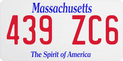 MA license plate 439ZC6