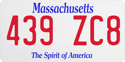 MA license plate 439ZC8