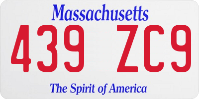 MA license plate 439ZC9