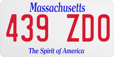 MA license plate 439ZD0