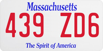 MA license plate 439ZD6