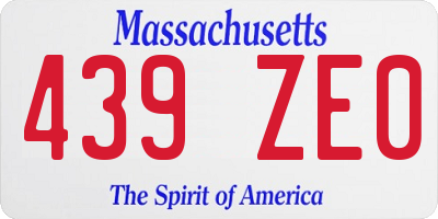 MA license plate 439ZE0