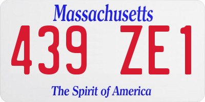 MA license plate 439ZE1