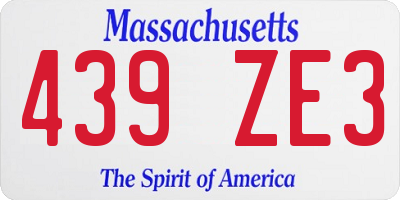 MA license plate 439ZE3