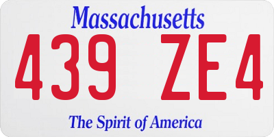 MA license plate 439ZE4